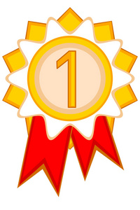 彩色卡通第一位奖励图标海报铜牌矢量.最好第一的位置.