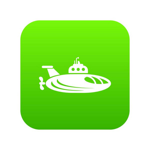 椭圆形潜艇图标绿色矢量