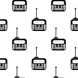 复古旧收音机图标无缝模式