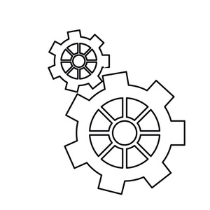 象形图齿轮发动机机图标图片