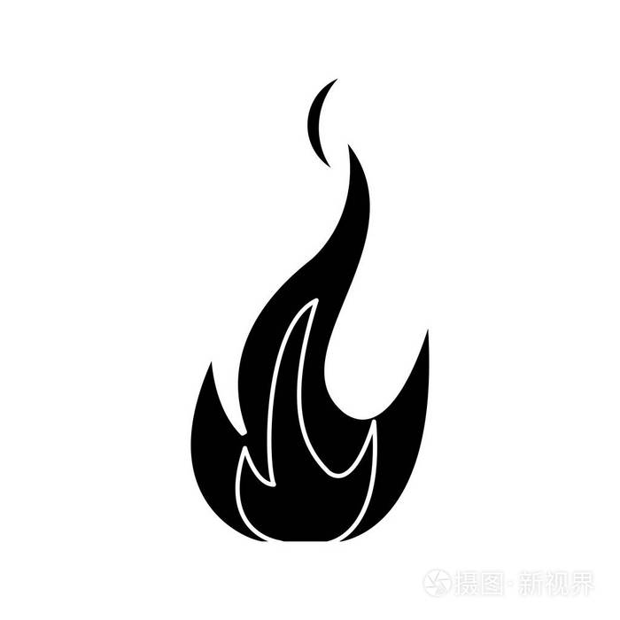 剪影火火焰明亮危险图标