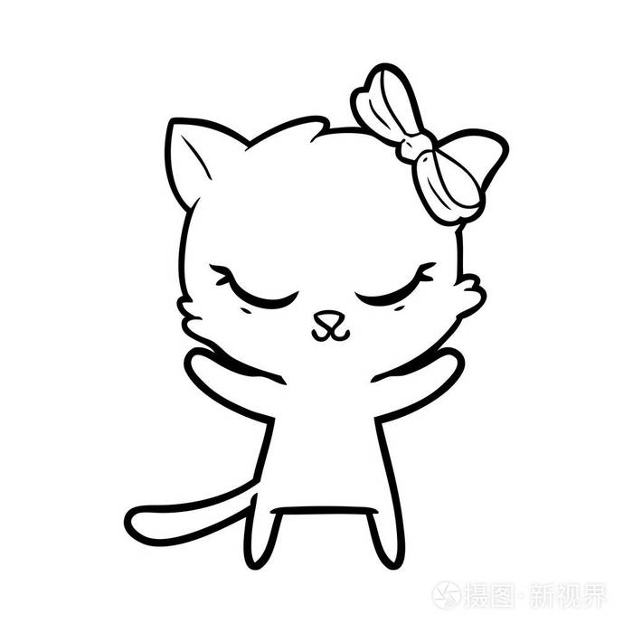 可爱的卡通猫蝴蝶结