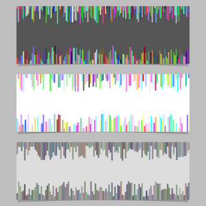几何横幅模板设计设置垂直线水平矢量图
