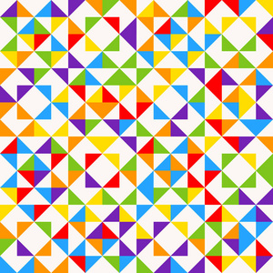 彩虹马赛克瓷砖, 抽象几何背景, 无缝矢量图案