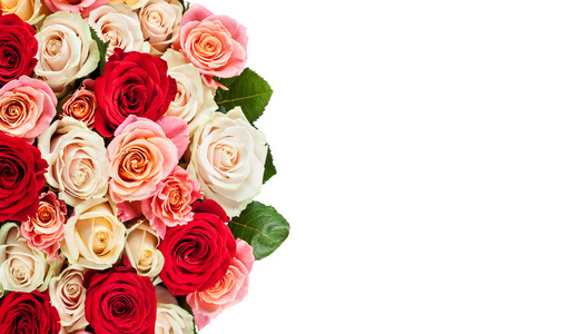 明亮多彩多姿的束玫瑰花。天然的花背景