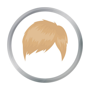 人的发型在白色背景上孤立的卡通风格的图标。胡子象征股票矢量图