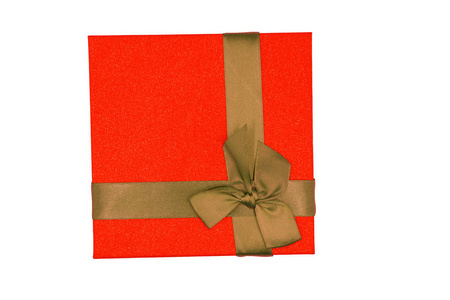 圣诞节红色礼品盒被隔离在白色背景上