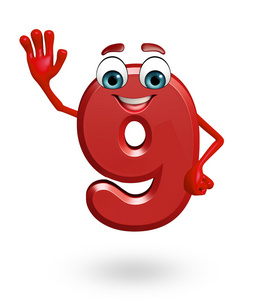 卡通人物的九个数字与符号图片