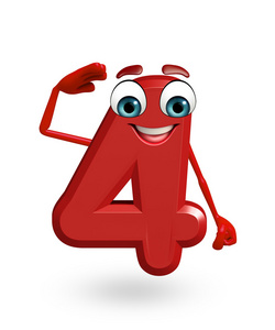 四位数卡通人物的四位数与照片