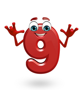 卡通人物的九个数字照片