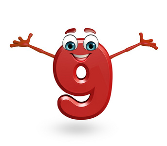 卡通人物的九个数字图片