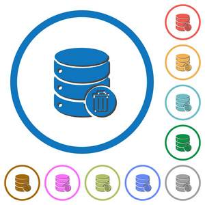 从带有阴影和轮廓的数据库图标中删除