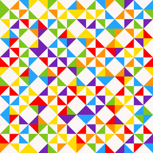 彩虹马赛克瓷砖, 抽象几何背景, 无缝矢量图案