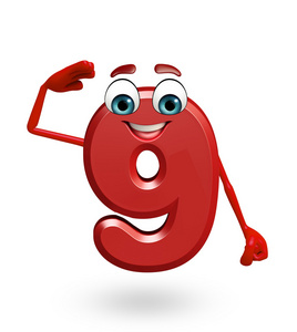 九个数字卡通人物的九个数字照片