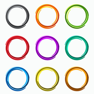 彩色抽象圆圈。模板的循环标志元素