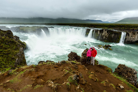 冰岛的美丽 Godafoss 瀑布