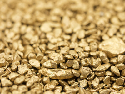 金块作为关闭水晶, 金块, 黄金, 青铜, 铜, 铁.宏.