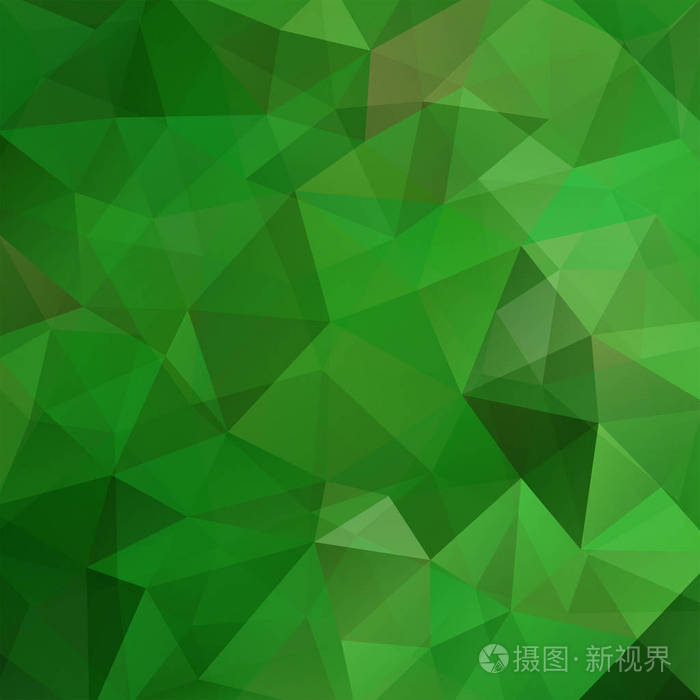 抽象的几何风格绿色背景。矢量图