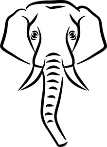 绘制的大象头
