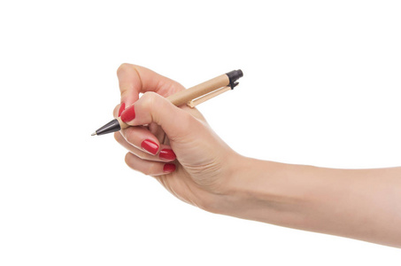 女人的手，用笔