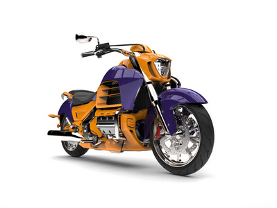 紫色和黄色现代摩托车