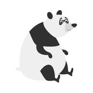 可爱的卡通熊猫矢量图