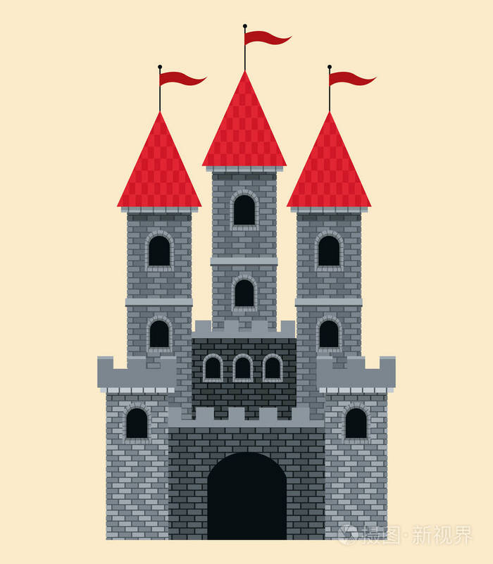 红色的屋顶,彩旗城堡故事
