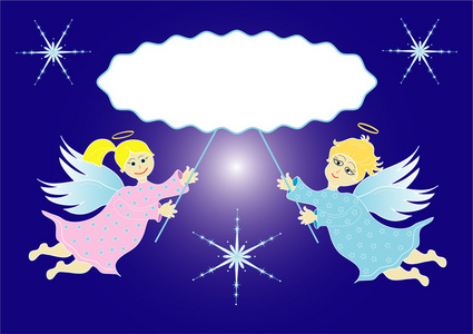 漫画两个天使图片