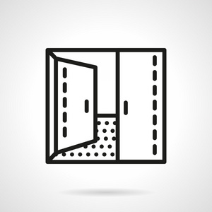 双开门简单线矢量图标照片