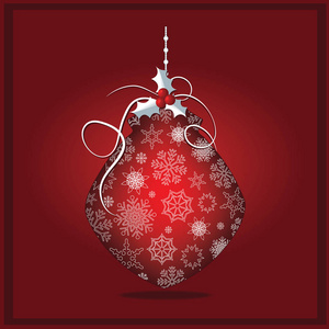 红色的圣诞雪花灯泡图片