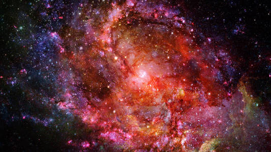 星云和星系在黑暗的空间。这幅图像由美国国家航空航天局提供的元素