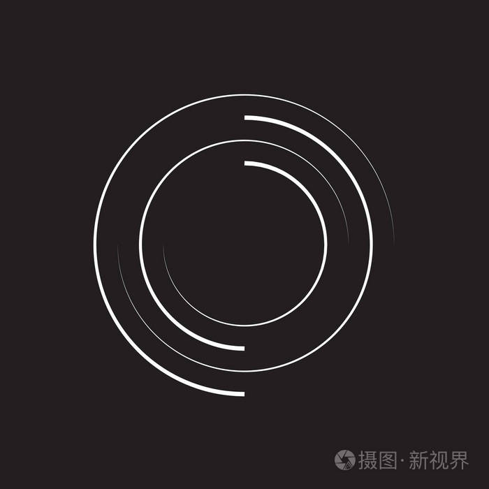 抽象圆圈图案.黑白图形.eps