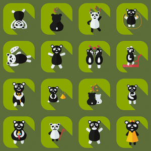 小胡子的影子横幅平面的概念,集现代设计与影子熊猫照片