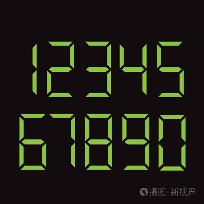 数字字体仅数字.插图向量