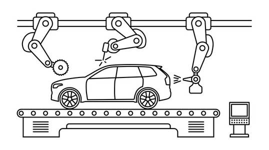 细线式汽车装配输送线图片