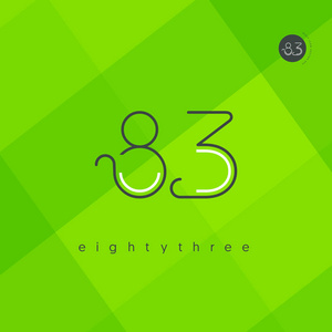 现代83数字标识图标, 几何企业身份, 矢量插图照片