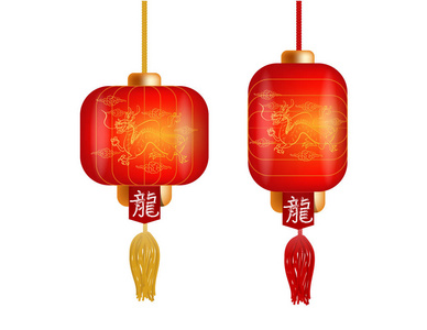 中国新年灯笼设计概念中国青海湖附近的公路彩虹观中国花灯采集矢量定