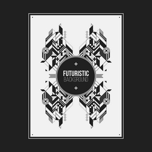 海报/打印设计模板与对称的抽象元素,在白色背景上.