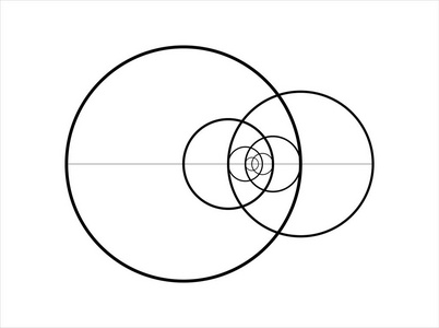 简约风格设计。黄金比例。几何形状。圆圈的黄金比例。未来设计。标志.矢量图标。抽象向量背景