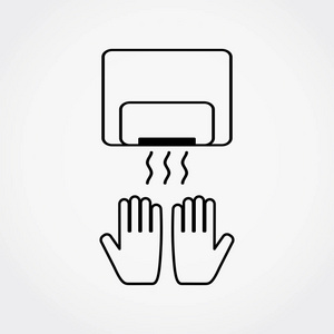 手烘干机图标, 矢量插图照片