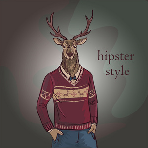 手绘梦幻鹿图片