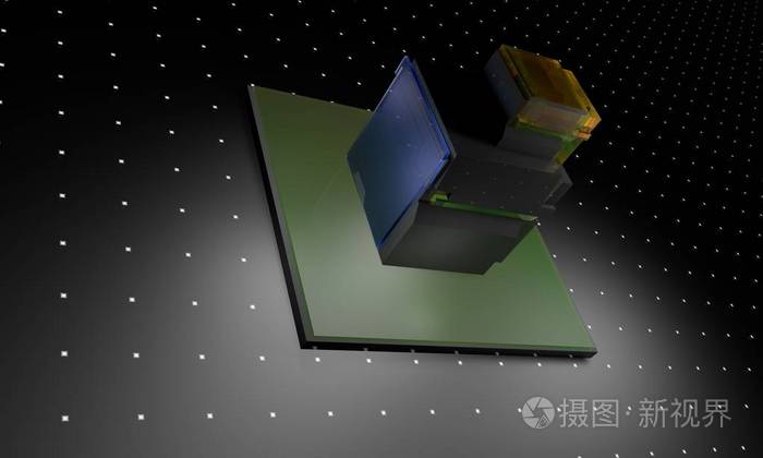 多维数据集技术玻璃背景 3d 渲染