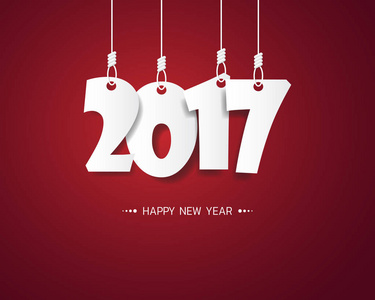 快乐新的 2017 年。问候卡。多彩的设计。矢量生病了