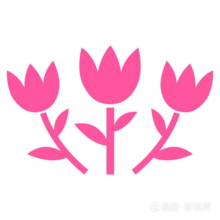 郁金香花矢量图标