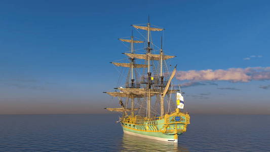 帆船 boat3d Cg 渲染帆船