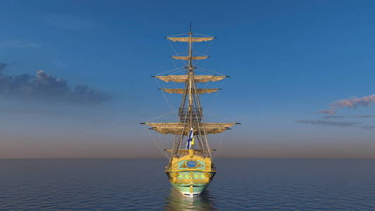 帆船 boat3d Cg 渲染帆船