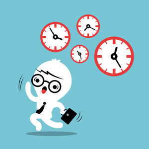 忙着概念耗尽时间商业卡通照片