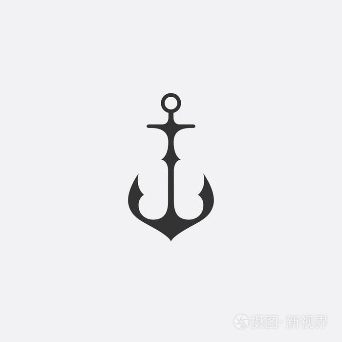 锚徽.模板水手图标.海洋符号符号.一个游艇俱乐部, 旅行社的矢量例证.