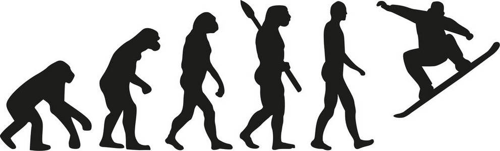 进化的滑雪板矢量