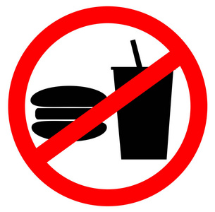 食品和饮料的禁止标志照片